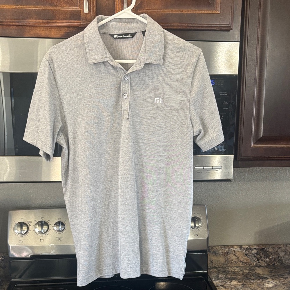 Travis Mathew Heather Gray Polo with Subtle Logo